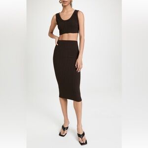 Cotton Citizen Capri Crop Tank and Midi Skirt Espresso – XS